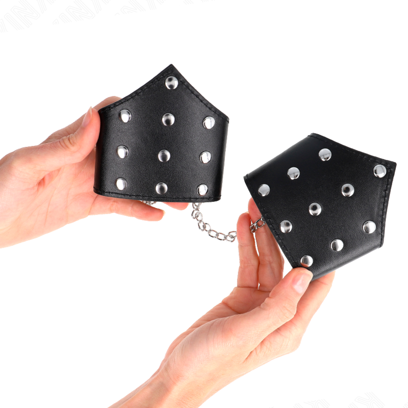 KINK - BLACK POINT STYLE WRISTBANDS WITH CHAIN ADJUSTABLE 17-23 CM X 8.5 CM - NOCTURNA DESIRES