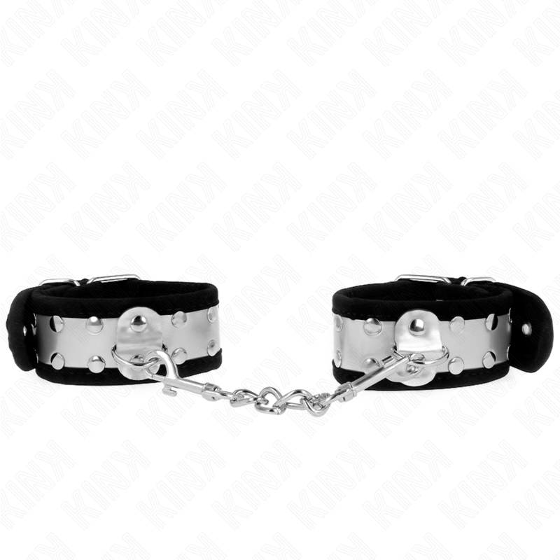 KINK - THIN WRIST RESTRAINTS BLACK / SILVER 30 X 4 CM - NOCTURNA DESIRES