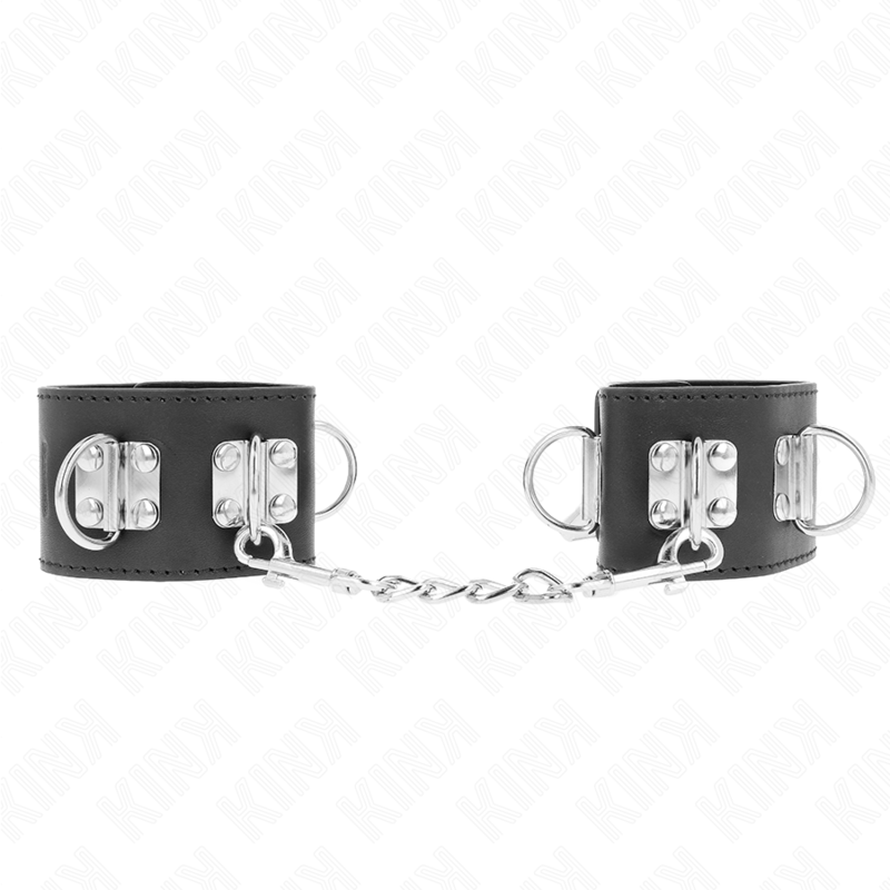KINK - MULTIPOSITION WRIST RESTRAINTS WITH PADLOCK CLOSURE BLACK ADJUSTABLE 16-23 CM X 5.5 CM - NOCTURNA DESIRES