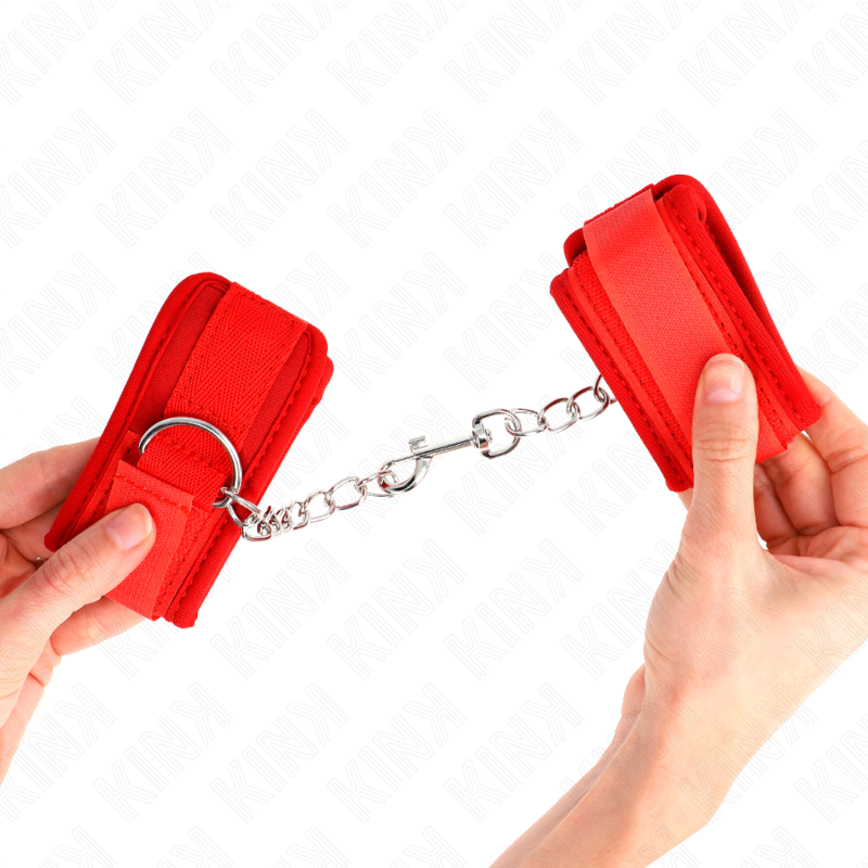 KINK - NEOPRENE WRIST RESTRAINTS RED 42 X 5 CM - NOCTURNA DESIRES