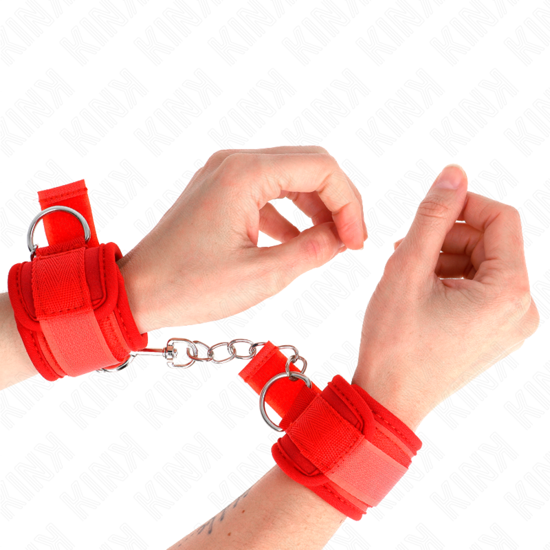 KINK - NEOPRENE WRIST RESTRAINTS RED 42 X 5 CM - NOCTURNA DESIRES