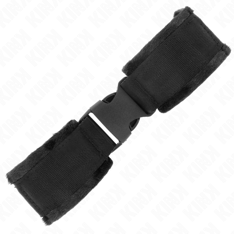 KINK - NYLON BIND HOOK&LOOP WRIST RESTRAINTS RED-BLACK MODEL 1 AJDUSTABLE 25-35 CM X 6 CM - NOCTURNA DESIRES