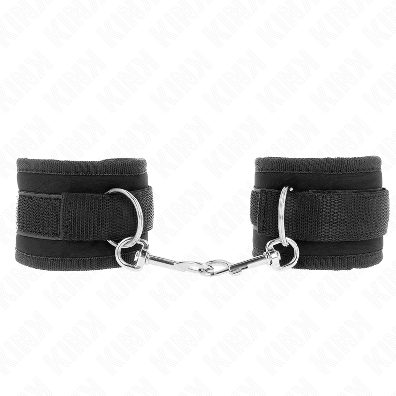 KINK - NYLON BIND HOOK&LOOP WRIST RESTRAINTS BLACK MODEL 2 ADJUSTABLE 18-35 CM X 6 CM - NOCTURNA DESIRES