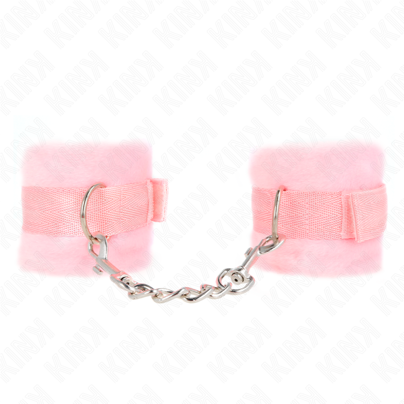KINK - BEGINNER FUR HAND CUFFS PINK 30 X 7 CM - NOCTURNA DESIRES
