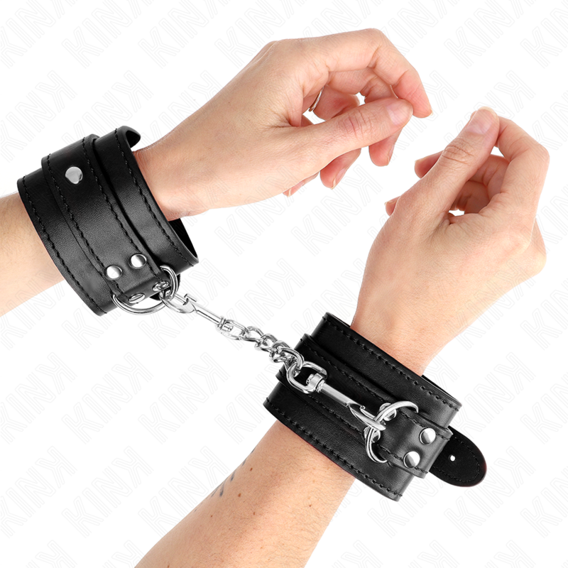 KINK - SIMPLE WRIST RESTRAINTS BLACK ADJUSTABLE 20-23 CM X 5.5 CM - NOCTURNA DESIRES