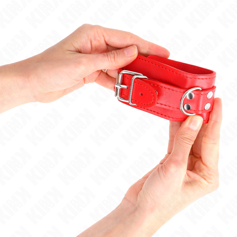 KINK - SIMPLE WRIST RESTRAINTS RED ADJUSTABLE 20-23 CM X 5.5 CM - NOCTURNA DESIRES