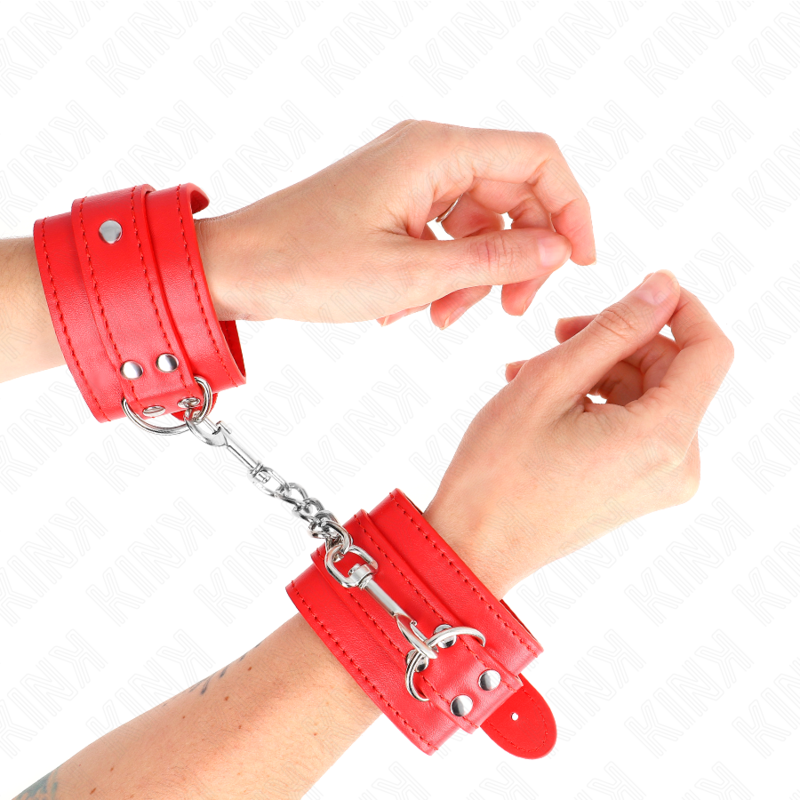KINK - SIMPLE WRIST RESTRAINTS RED ADJUSTABLE 20-23 CM X 5.5 CM - NOCTURNA DESIRES