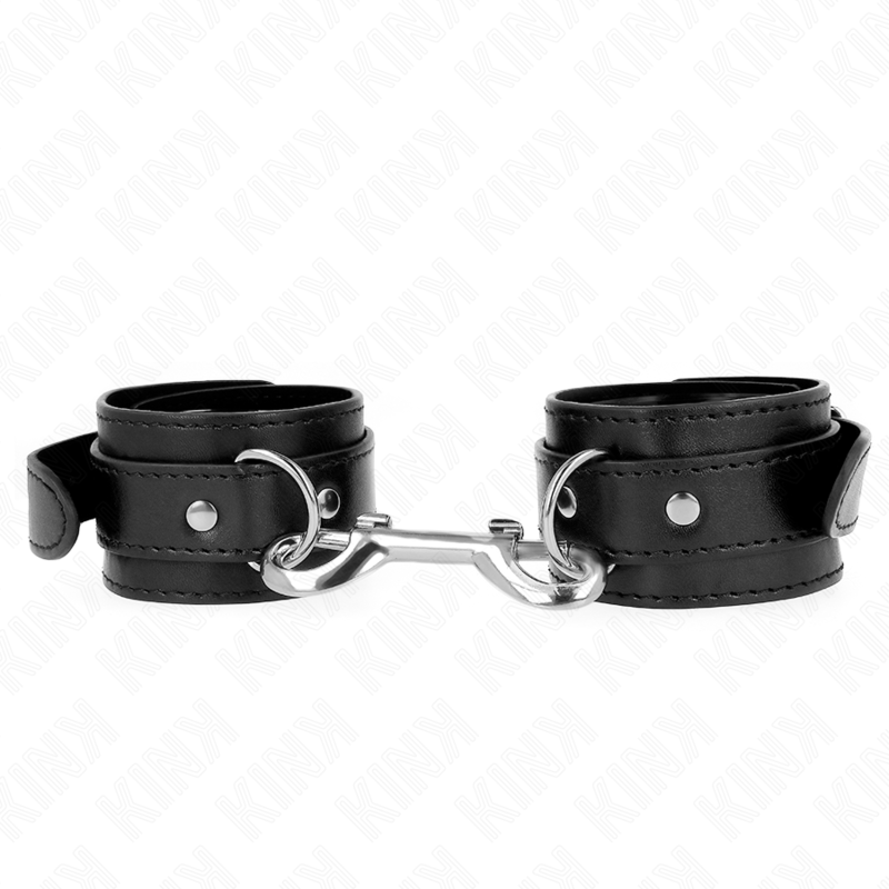 KINK - WRIST RESTRAINTS-SINGLE RIVET ROW BLACK ADJUSTABLE 17-28 CM X 5 CM - NOCTURNA DESIRES
