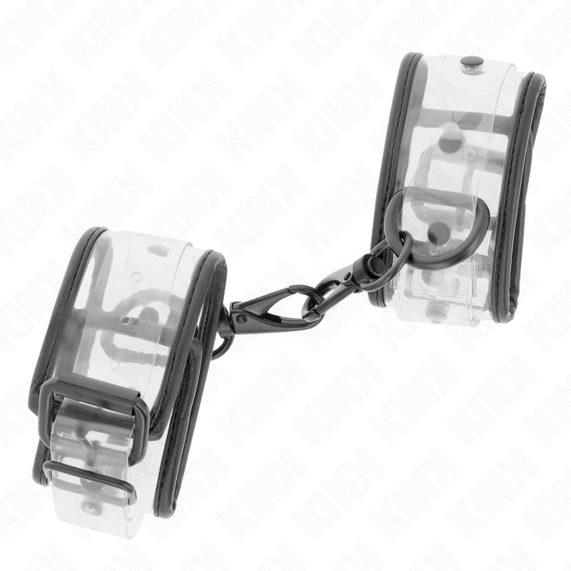 KINK - CLEAR WRIST CUFFS ADJUSTABLE 18-30 CM X 5.5 CM - NOCTURNA DESIRES