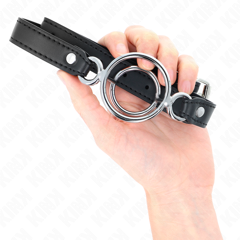 KINK - GAG WITH MULTIPLE O-RINGS 5 CM BLACK 63 X 2.5 CM - NOCTURNA DESIRES