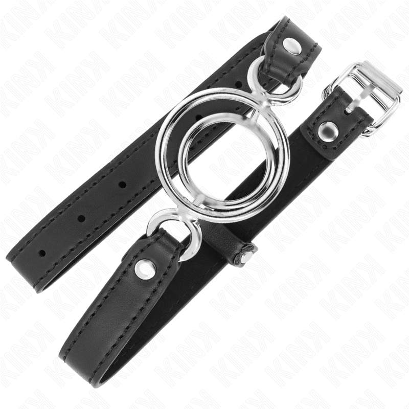 KINK - GAG WITH MULTIPLE O-RINGS 5 CM BLACK 63 X 2.5 CM - NOCTURNA DESIRES