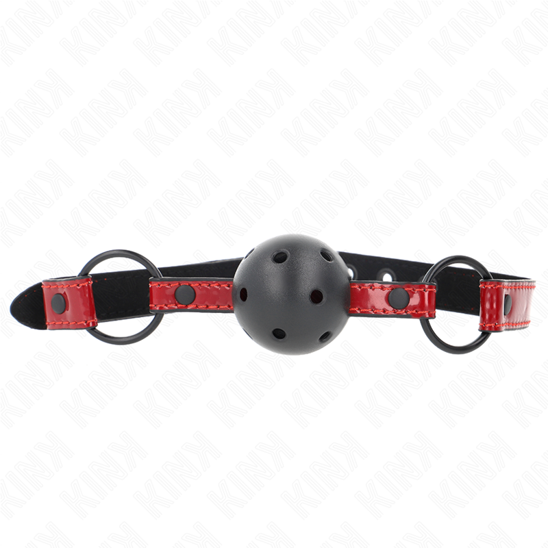 KINK - SHINY LEATHERETTE BALL 4.5 CM GAG 63.5 X 2 CM ADJUSTABLE 41 X 59 CM - NOCTURNA DESIRES