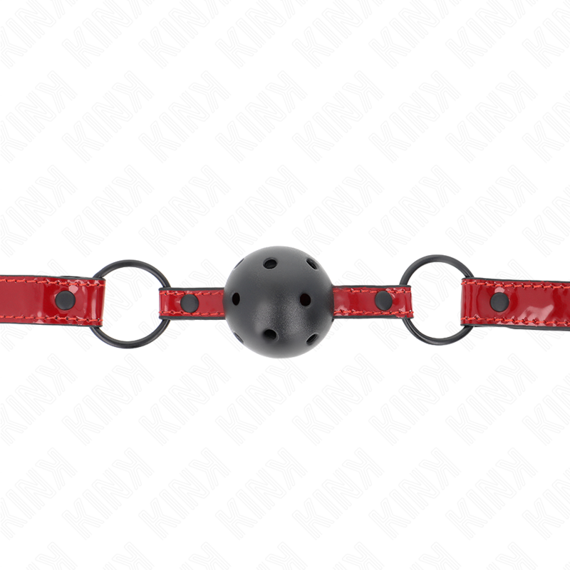 KINK - SHINY LEATHERETTE BALL 4.5 CM GAG 63.5 X 2 CM ADJUSTABLE 41 X 59 CM - NOCTURNA DESIRES