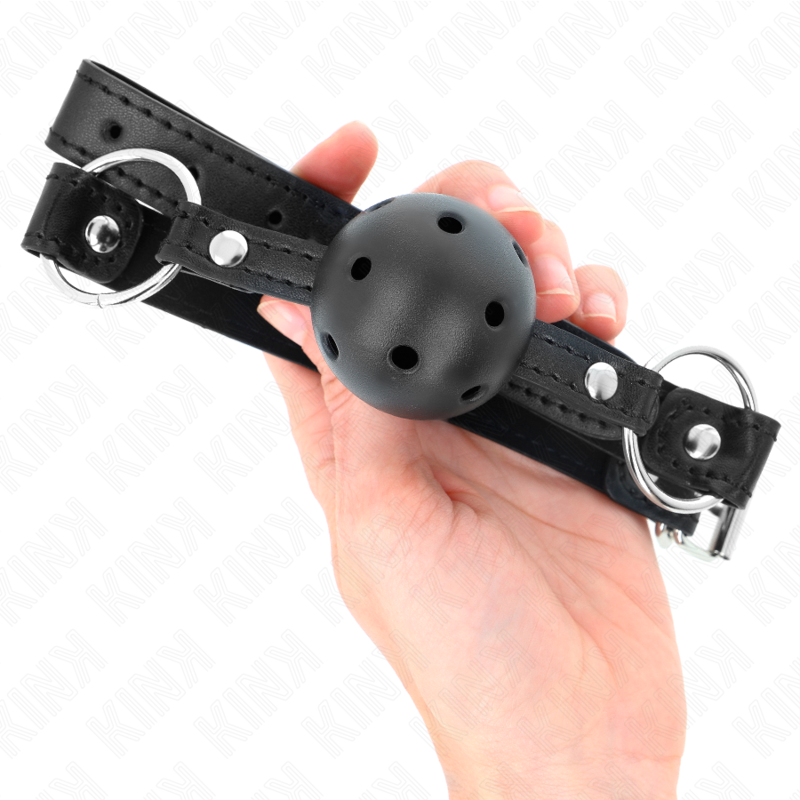 KINK - HOLLOW HARD BLACK BALL 4.5 CM GAG MODEL 1 63.5 X 2 CM - NOCTURNA DESIRES
