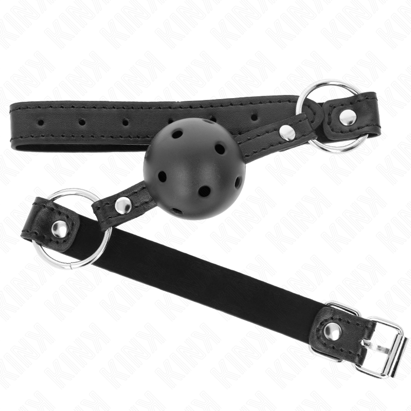 KINK - HOLLOW HARD BLACK BALL 4.5 CM GAG MODEL 1 63.5 X 2 CM - NOCTURNA DESIRES