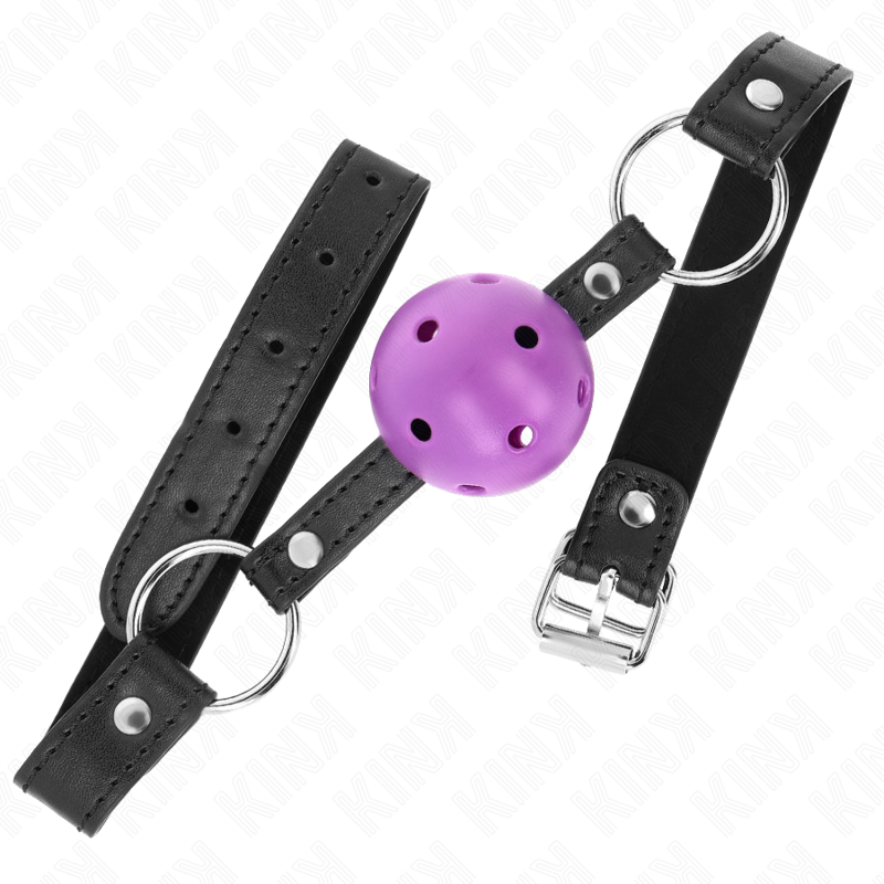 KINK - HOLLOW HARD PURPLE BALL 4.5 CM GAG 63.5 X 2 CM - NOCTURNA DESIRES
