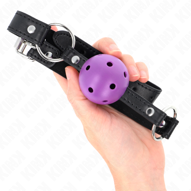 KINK - HOLLOW HARD PURPLE BALL 4.5 CM GAG 63.5 X 2 CM - NOCTURNA DESIRES