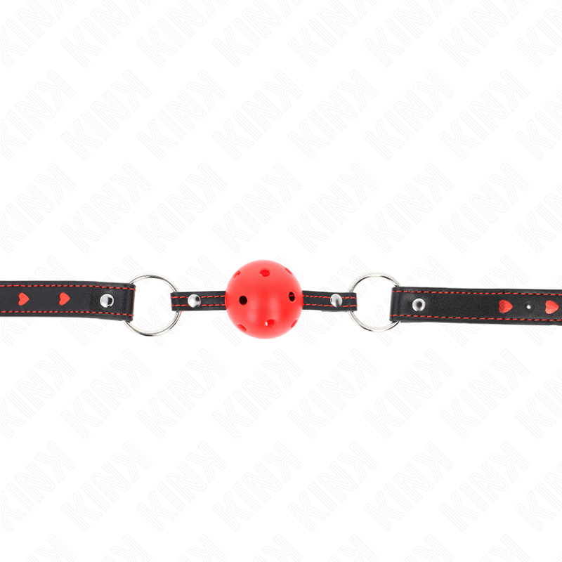 KINK - HOLLOW HARD RED BALL GAG MODEL 2 65 x 2.5 CM - NOCTURNA DESIRES