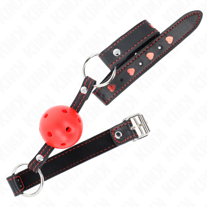 KINK - HOLLOW HARD RED BALL GAG MODEL 2 65 x 2.5 CM - NOCTURNA DESIRES