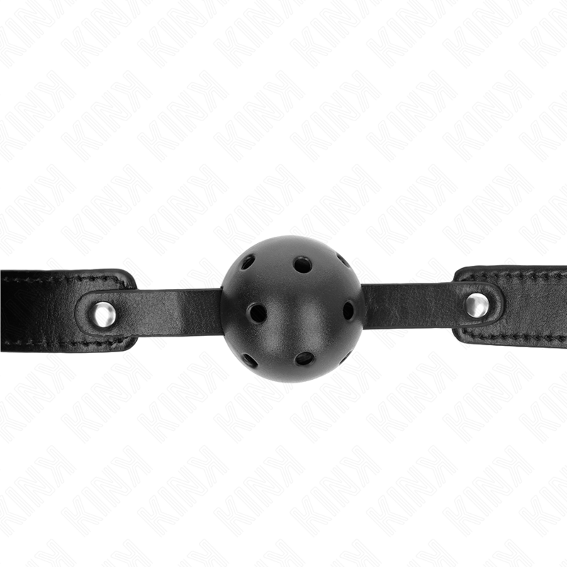 KINK - BLACK BREATHABLE BALL 4.5 CM GAG 65 x 2.5 CM - NOCTURNA DESIRES