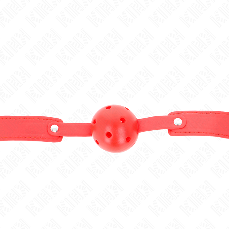 KINK - RED BREATHABLE BALL 4.5 CM GAG 65 x 2.5 CM - NOCTURNA DESIRES