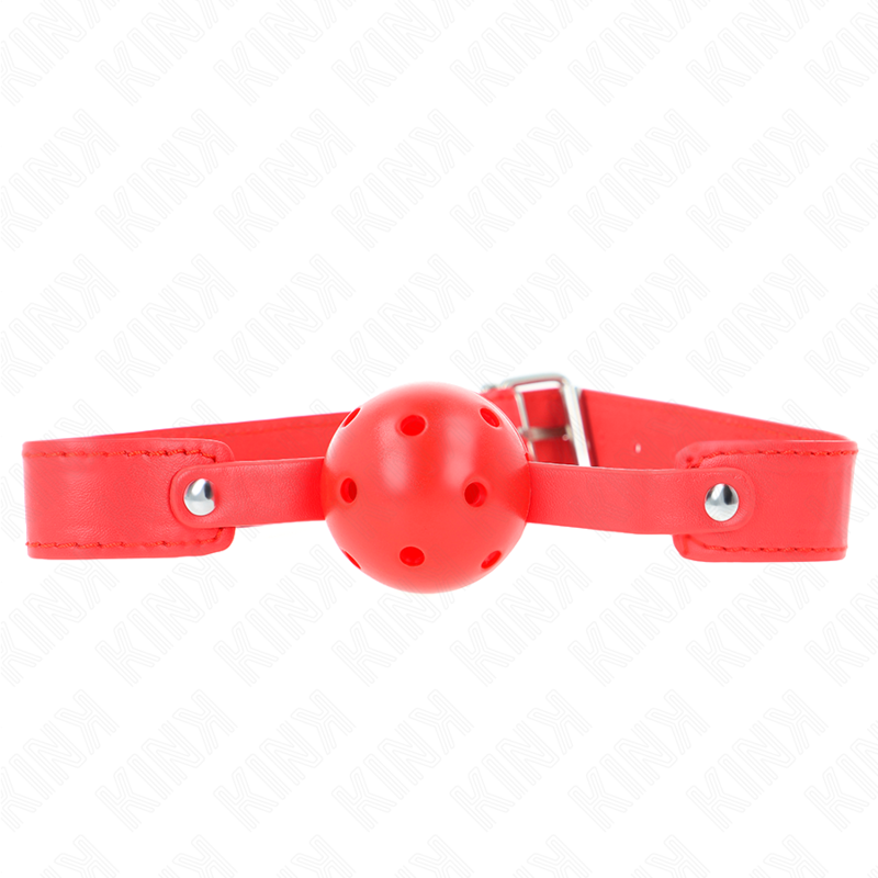 KINK - RED BREATHABLE BALL 4.5 CM GAG 65 x 2.5 CM - NOCTURNA DESIRES
