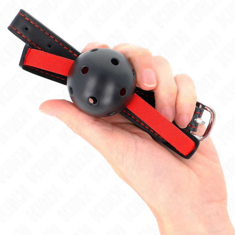 KINK - HOLLOW HARD MOUTH 4.5 CM GAG WITH ELASTIC BELT 56 x 1.5 CM - NOCTURNA DESIRES