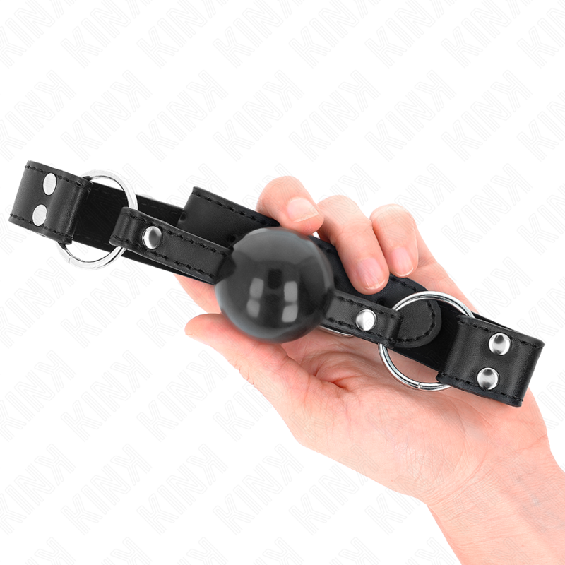 KINK - SOFT AND SOLID BALL 4 CM GAG WITH LEATHERETTE STRAP 62 x 2.5 CM ADJUSTABLE 42-58 CM - NOCTURNA DESIRES