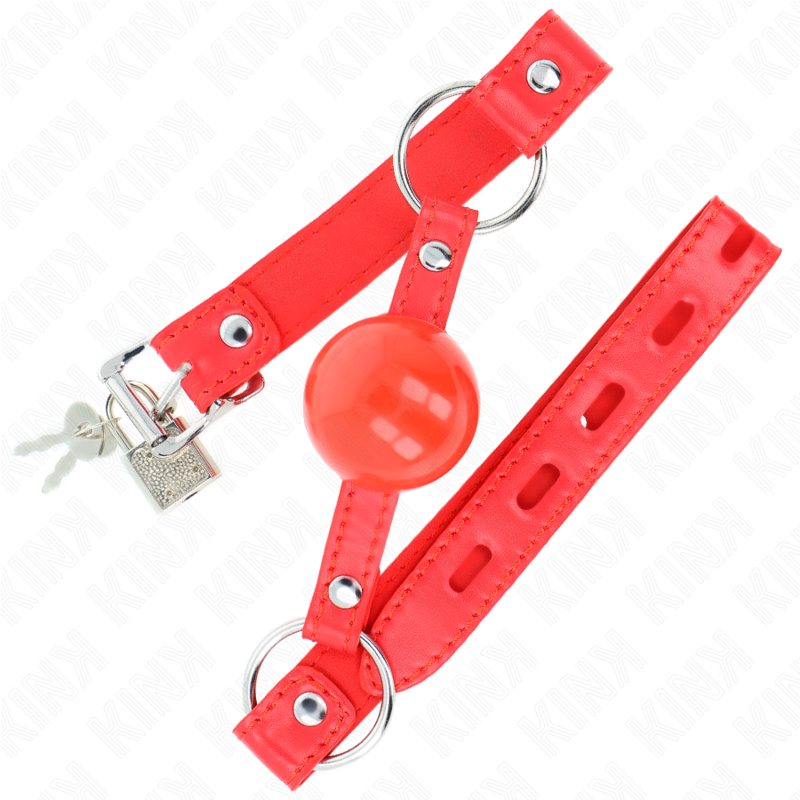 KINK - TPE BALL 4 CM GAG WITH ROJO LOCK 60 x 2 CM - NOCTURNA DESIRES