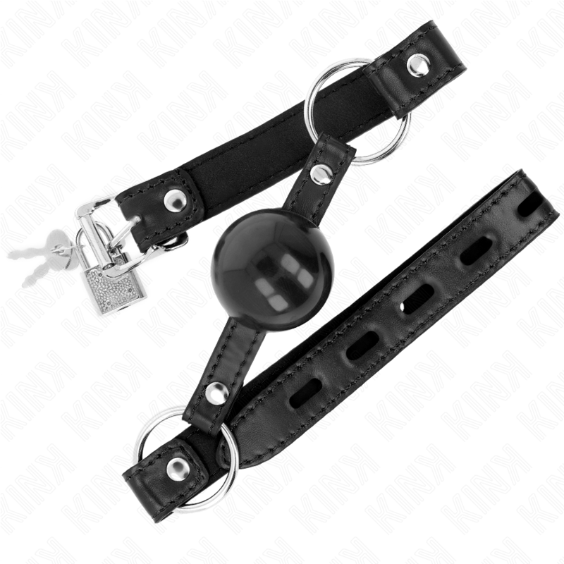 KINK - BLACK TPE BALL 4 CM GAG 60 x 2 CM - NOCTURNA DESIRES