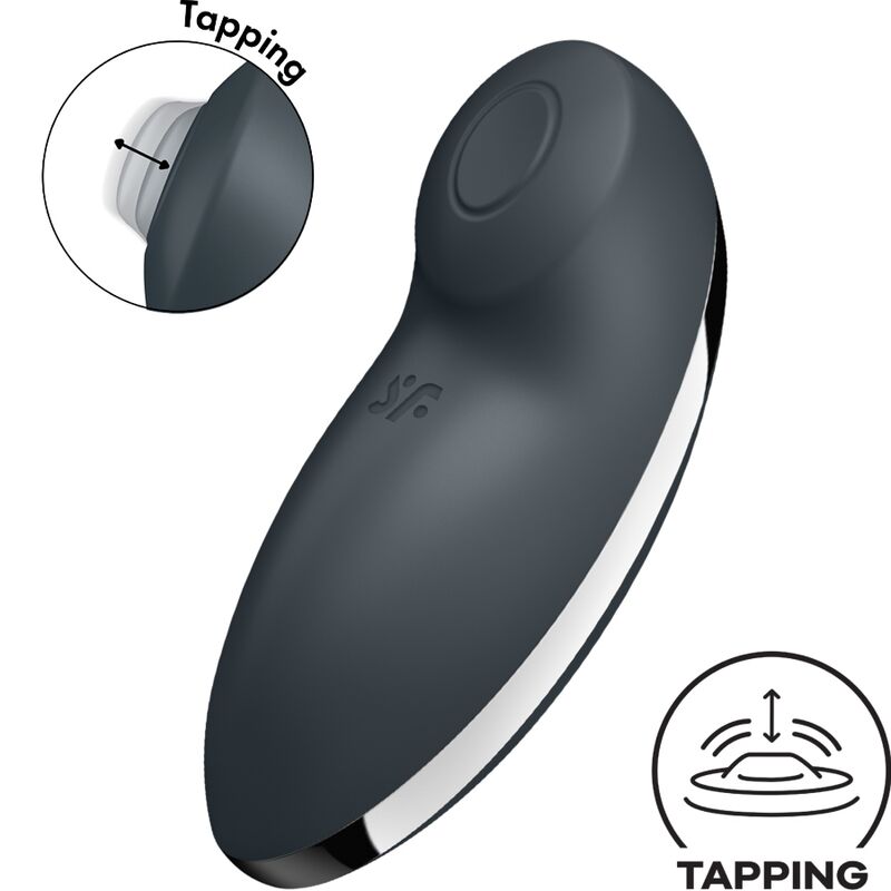 SATISFYER - TAP & CLIMAX 2 VIBRATOR & STIMULATOR GREY - NOCTURNA DESIRES
