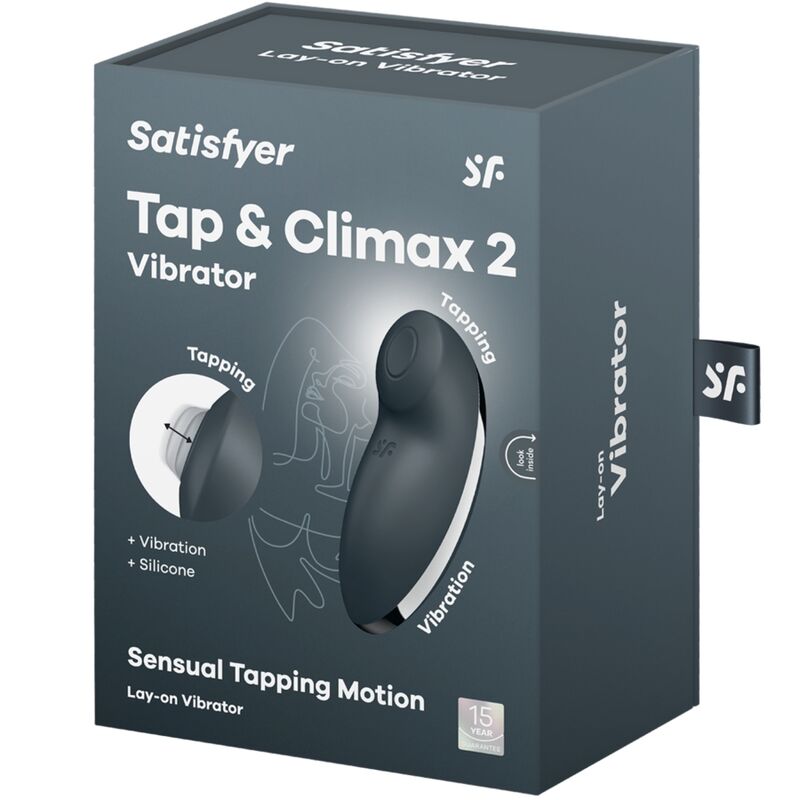 SATISFYER - TAP & CLIMAX 2 VIBRATOR & STIMULATOR GREY - NOCTURNA DESIRES
