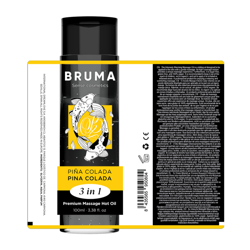 BRUMA - PREMIUM MASSAGE HOT OIL PINA COLADA 3 IN 1 - 100 ML - NOCTURNA DESIRES