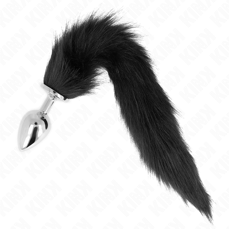 KINK - ANAL PLUG SIZE L 10 X 4 CM WITH SYNTHETIC TAIL 40 CM BLACK - NOCTURNA DESIRES