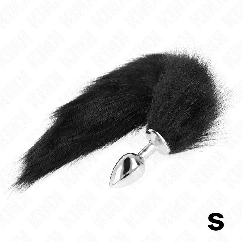 KINK - ANAL PLUG SIZE S 7 X 3 CM WITH SYNTHETIC TAIL 40 CM BLACK - NOCTURNA DESIRES