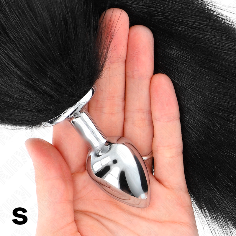 KINK - ANAL PLUG SIZE S 7 X 3 CM WITH SYNTHETIC TAIL 40 CM BLACK - NOCTURNA DESIRES