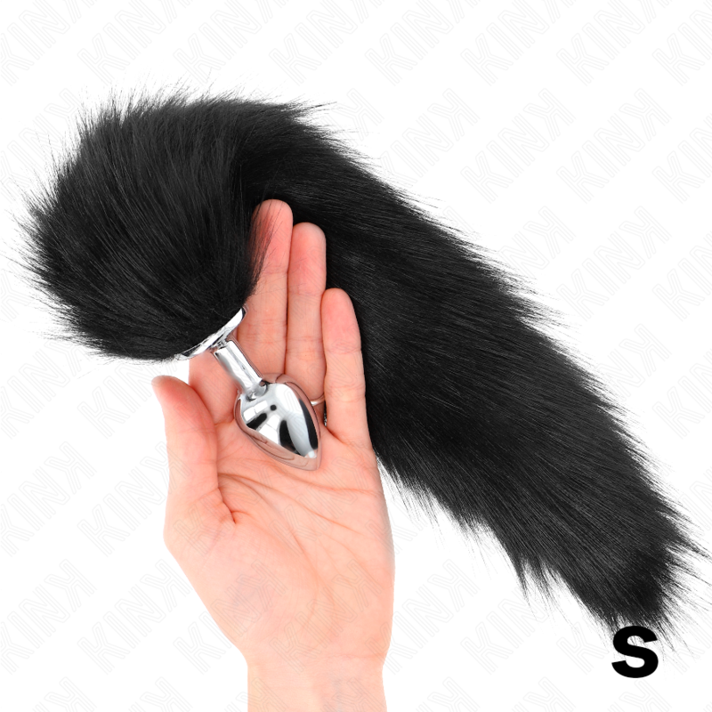 KINK - ANAL PLUG SIZE S 7 X 3 CM WITH SYNTHETIC TAIL 40 CM BLACK - NOCTURNA DESIRES