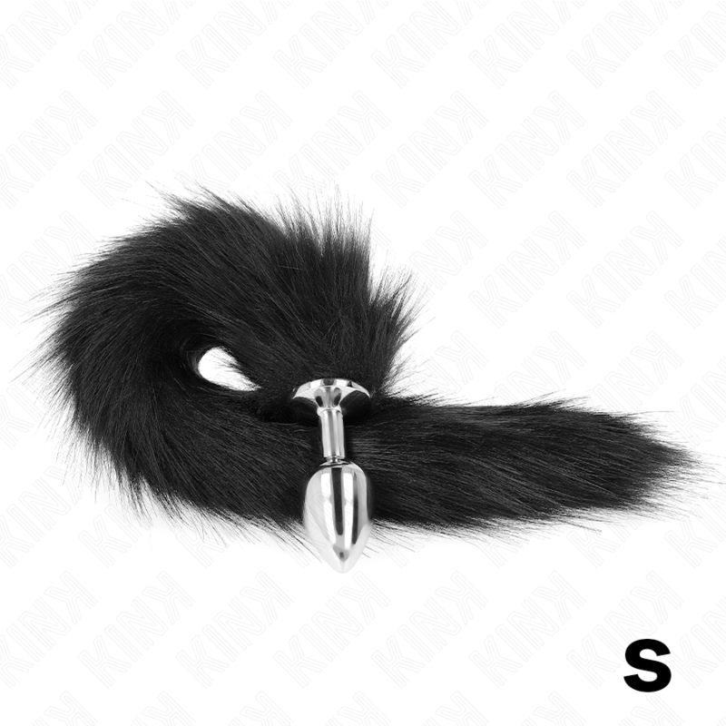 KINK - ANAL PLUG SIZE S 7 X 3 CM WITH SYNTHETIC TAIL 40 CM BLACK - NOCTURNA DESIRES