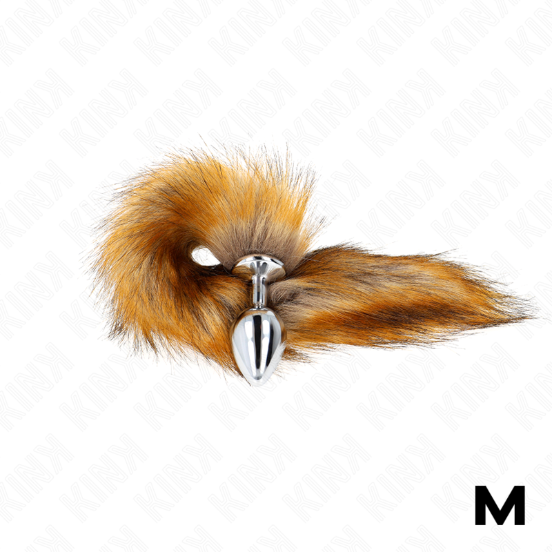 KINK - ANAL PLUG SIZE M 8 X 3.5 CM WITH SYNTHETIC TAIL 40 CM BROWN - NOCTURNA DESIRES