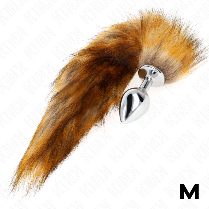 KINK - ANAL PLUG SIZE M 8 X 3.5 CM WITH SYNTHETIC TAIL 40 CM BROWN - NOCTURNA DESIRES