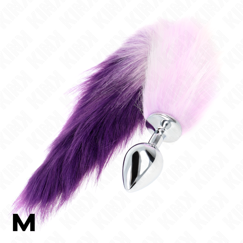 KINK - ANAL PLUG SIZE M 8 X 3.5 CM WITH SYNTHETIC TAIL 40 CM PURPLE - NOCTURNA DESIRES
