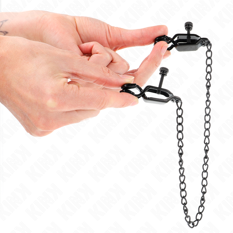 KINK - FLAT CHAIN NIPPLE CLAMPS BLACK 30 CM - NOCTURNA DESIRES