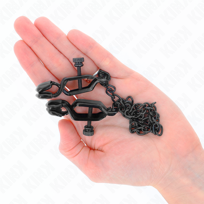 KINK - FLAT CHAIN NIPPLE CLAMPS BLACK 30 CM - NOCTURNA DESIRES