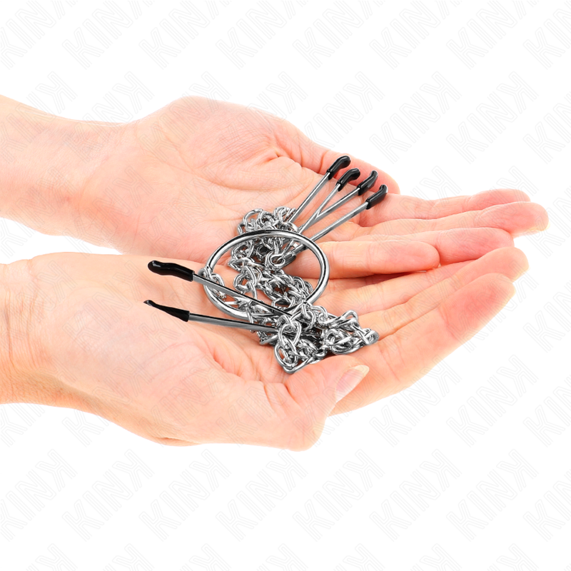 KINK - TRIPLE NIPPLE AND CLIT CLAMPS WITH CHAIN MODEL 1 - NOCTURNA DESIRES