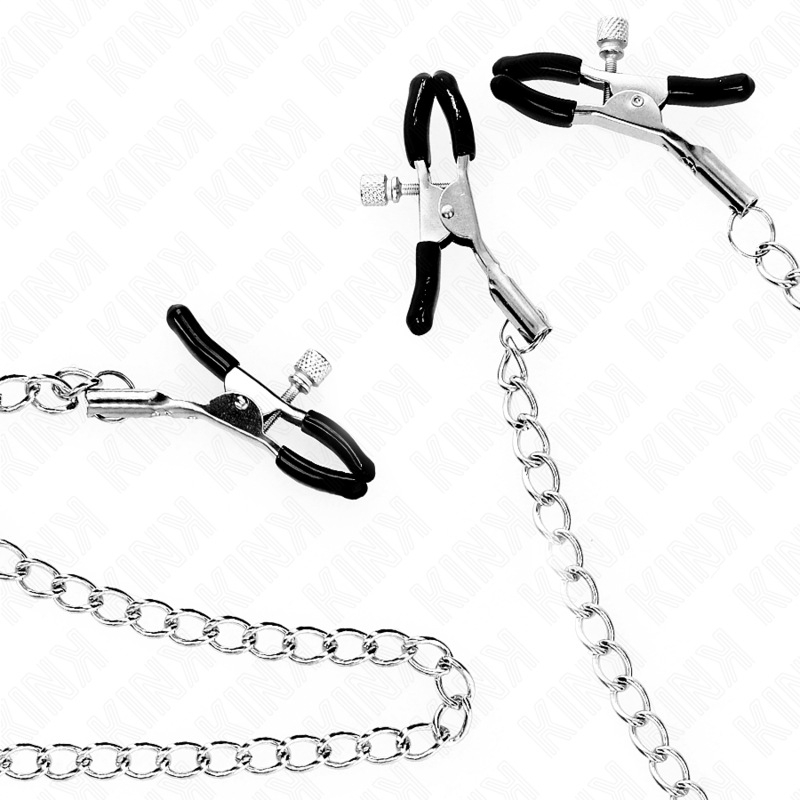 KINK - TRIPLE NIPPLE AND CLIT CLAMPS WITH CHAIN MODEL 0 - NOCTURNA DESIRES