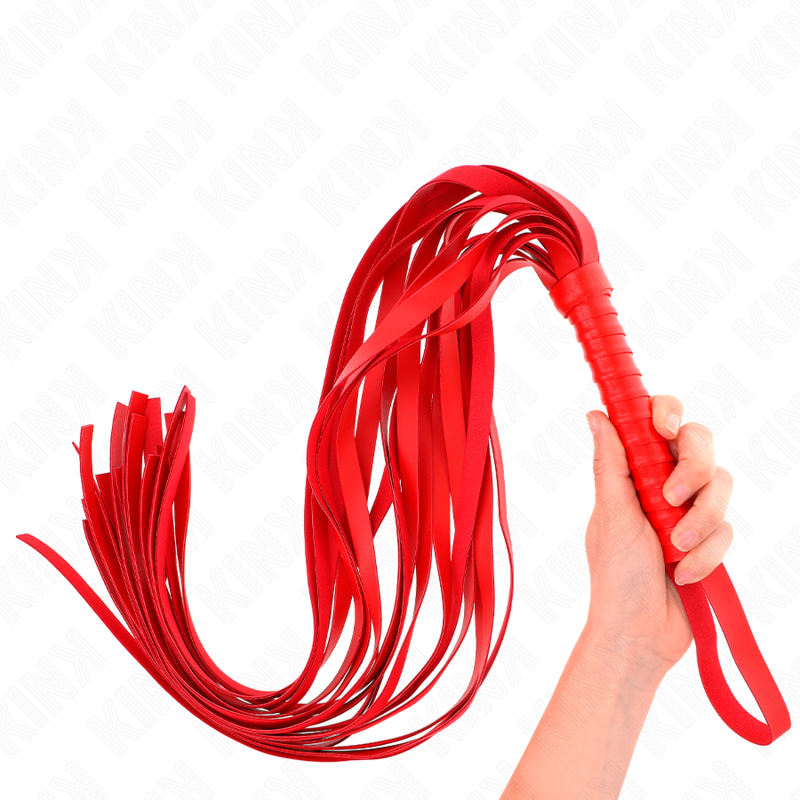 KINK - RED SHORT HANDLE LONG TAIL WHIP 70 CM - NOCTURNA DESIRES
