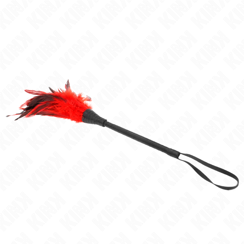 KINK - RED MAIDS HORN SHAPED TICKLE CHICKEN FEATHERS 36 CM - NOCTURNA DESIRES