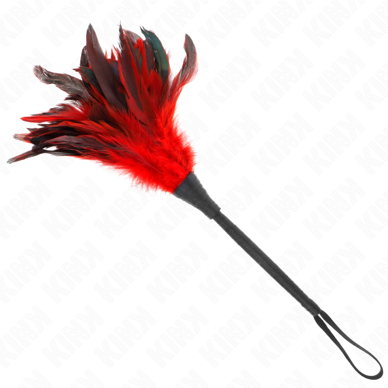 KINK - RED MAIDS HORN SHAPED TICKLE CHICKEN FEATHERS 36 CM - NOCTURNA DESIRES