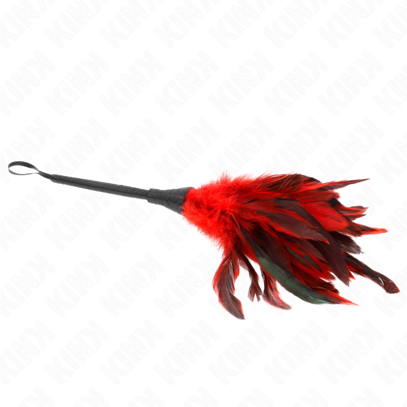 KINK - RED MAIDS HORN SHAPED TICKLE CHICKEN FEATHERS 36 CM - NOCTURNA DESIRES