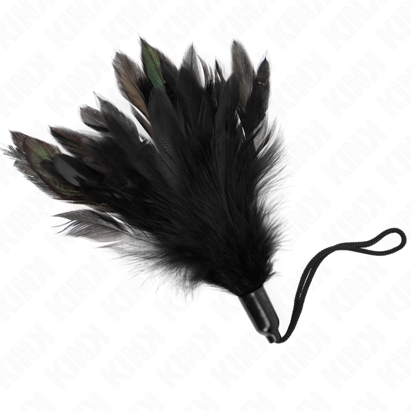 KINK - TICKLE FEATHERS WITH ROPE HANDLE PLASTIC BASE 15 CM - NOCTURNA DESIRES